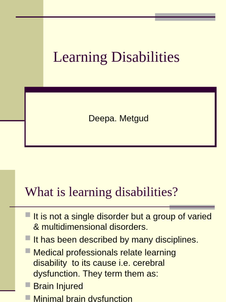 Learning Disabilities 11120 Pediatrics-T 02-02-2021 | PDF | Learning ...