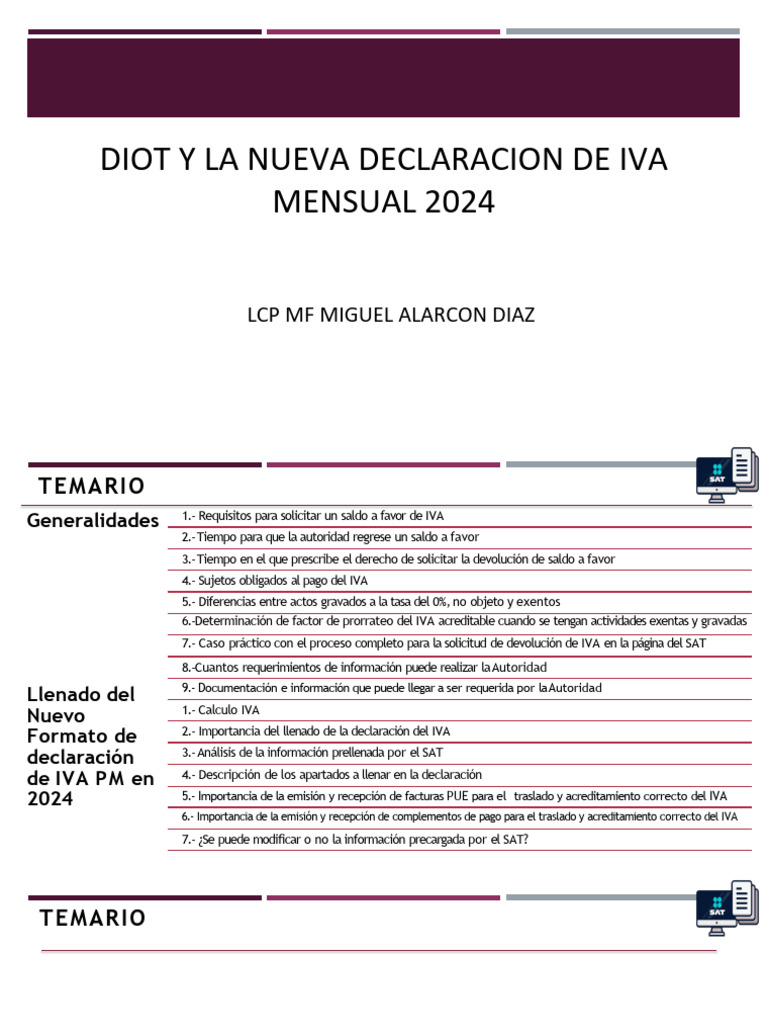 Diot y La Nueva Declaracion de Iva Prellenada Jul 2024 | PDF | Impuesto ...