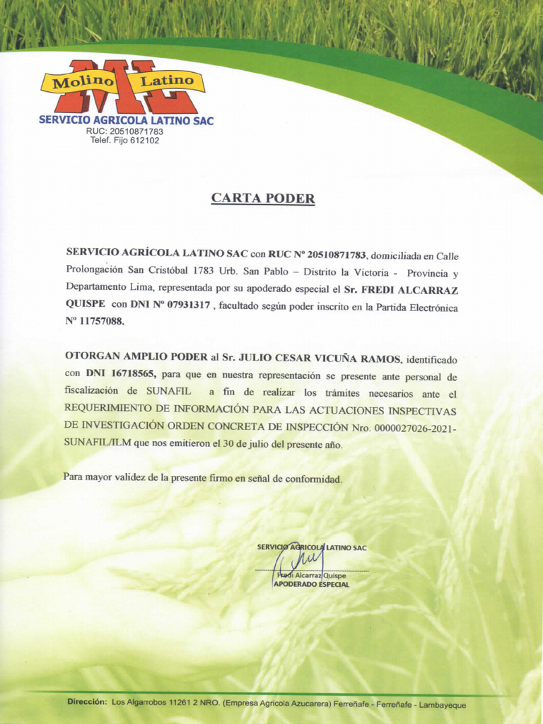 Carta Poder Simple | PDF