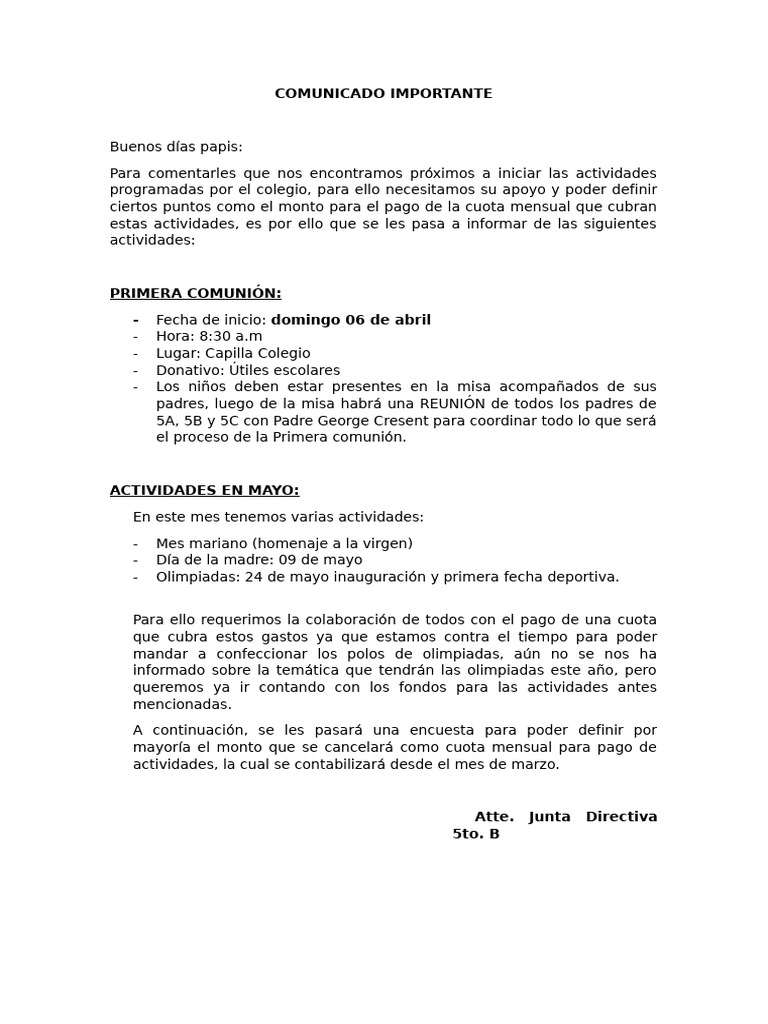 Comunicado | PDF