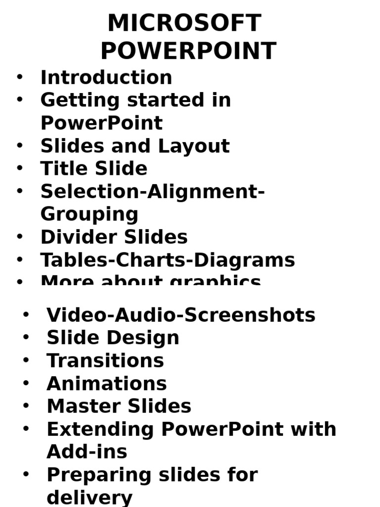 PowerPoint Course Overview PDF | PDF | Microsoft Power Point | Page Layout