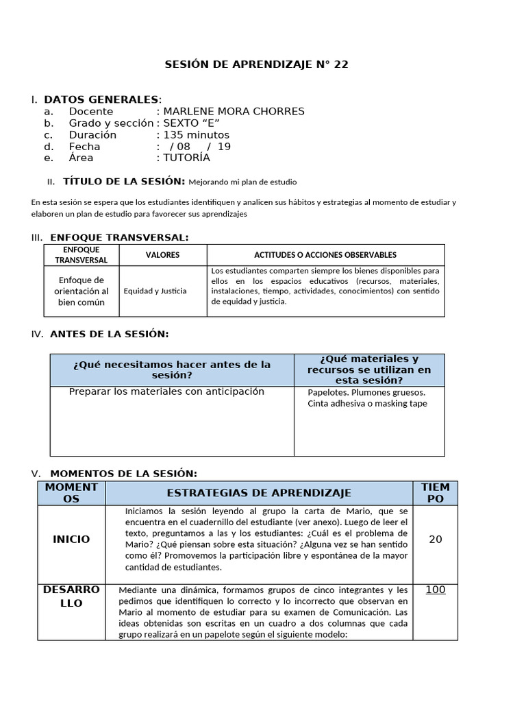 Plan de Estudio Efectivo para Estudiantes | PDF | Aprendizaje ...
