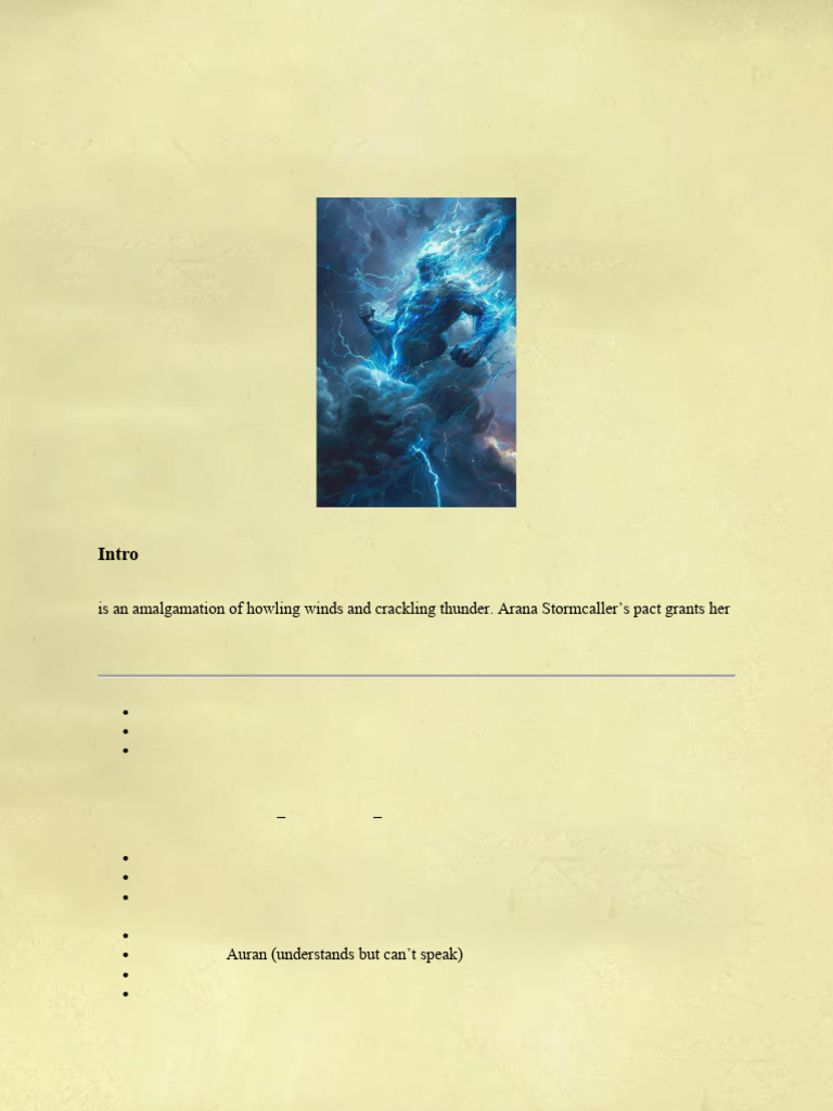 Raging Tempest Elemental Stat Block | PDF