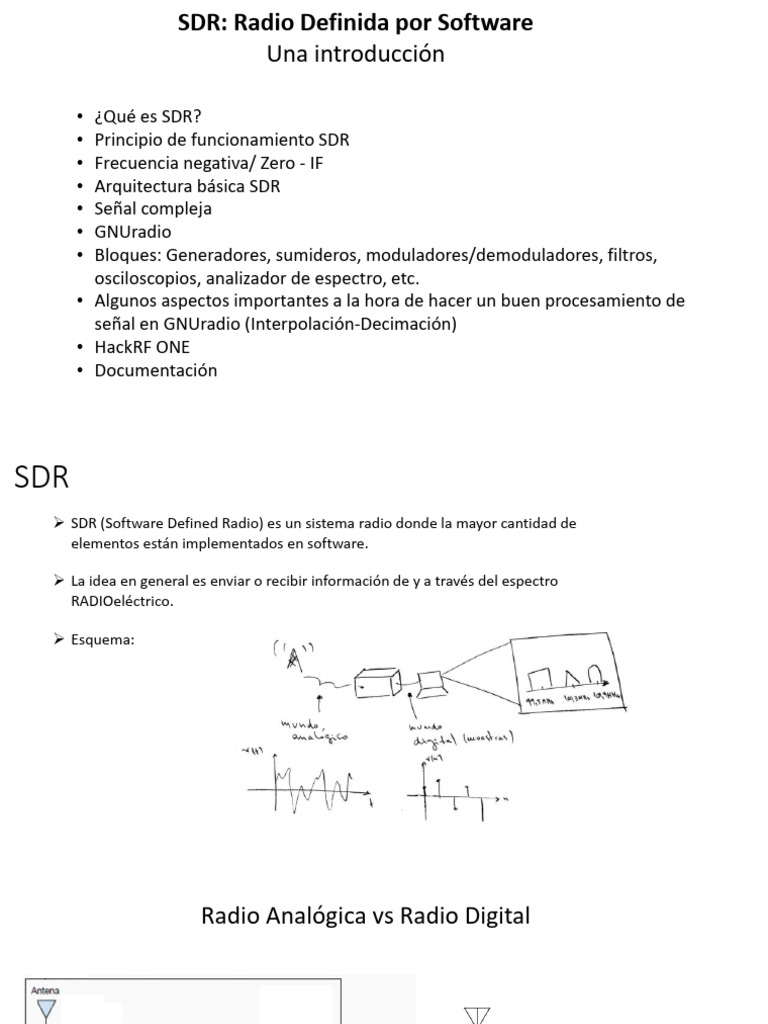 Qué es SDR y sus funciones principales | PDF | Muestreo (procesamiento ...