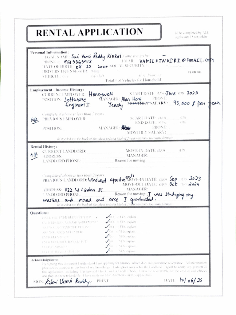 Rental Application | PDF