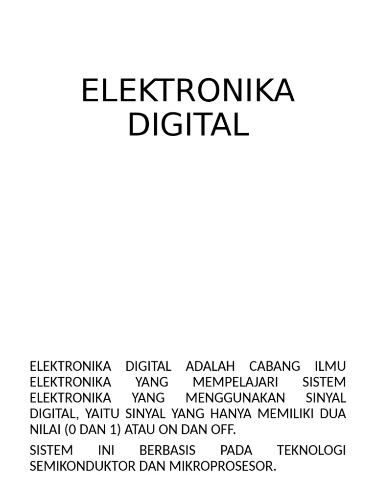 Dasar Elektronika Digital dan Aplikasinya | PDF