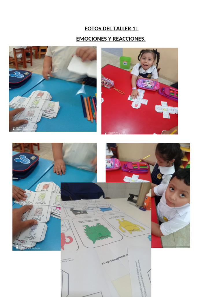 Taller de Emociones para Niños de 3 a 5 Años | PDF | Las emociones ...