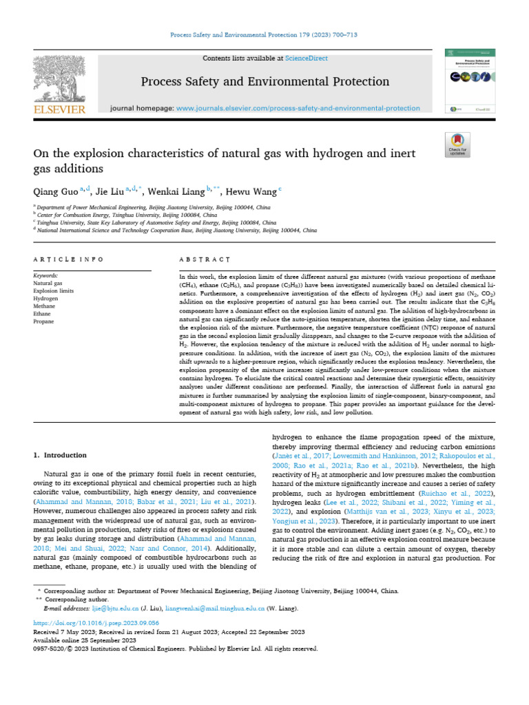 Explosion Risks of Natural Gas Mixtures | PDF | Gases | Combustion