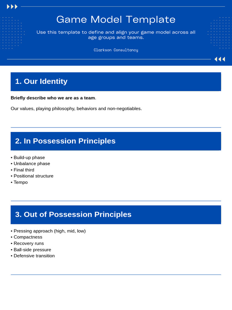 Game Model Template for Team Alignment | PDF