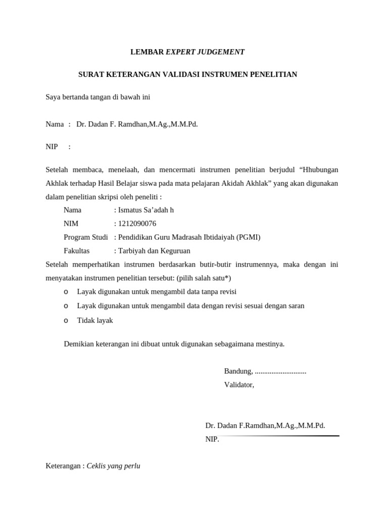 Validasi Instrumen Penelitian Akidah Akhlak | PDF