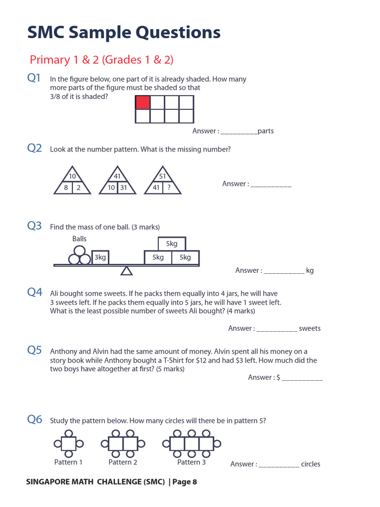 SMC Sample Questions 2024 | PDF | Mathematics