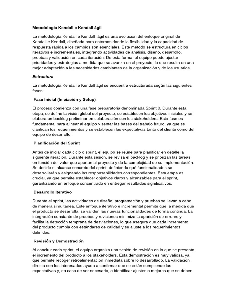 Metodología Ágil Kendall e Kendall | PDF | Software | Desarrollo guiado ...