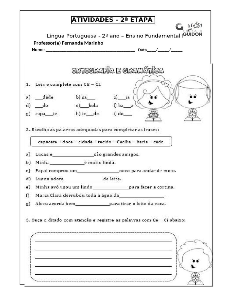 Atividade Língua Portuguesa 2º Ano 29 05 | PDF