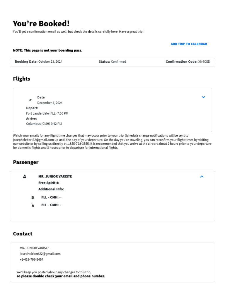 Flight Confirmation for Junior Variste | PDF | Airlines | Aviation
