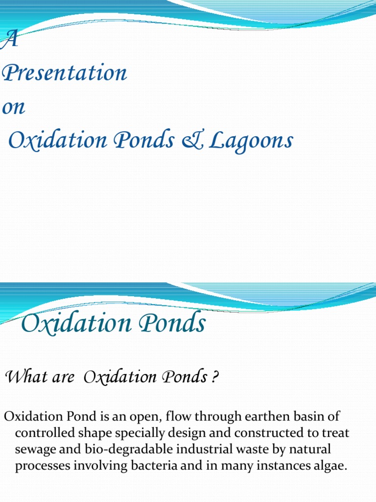 PPT on Oxidation Ponds & Lagoons Sewage Treatment Anaerobic Digestion