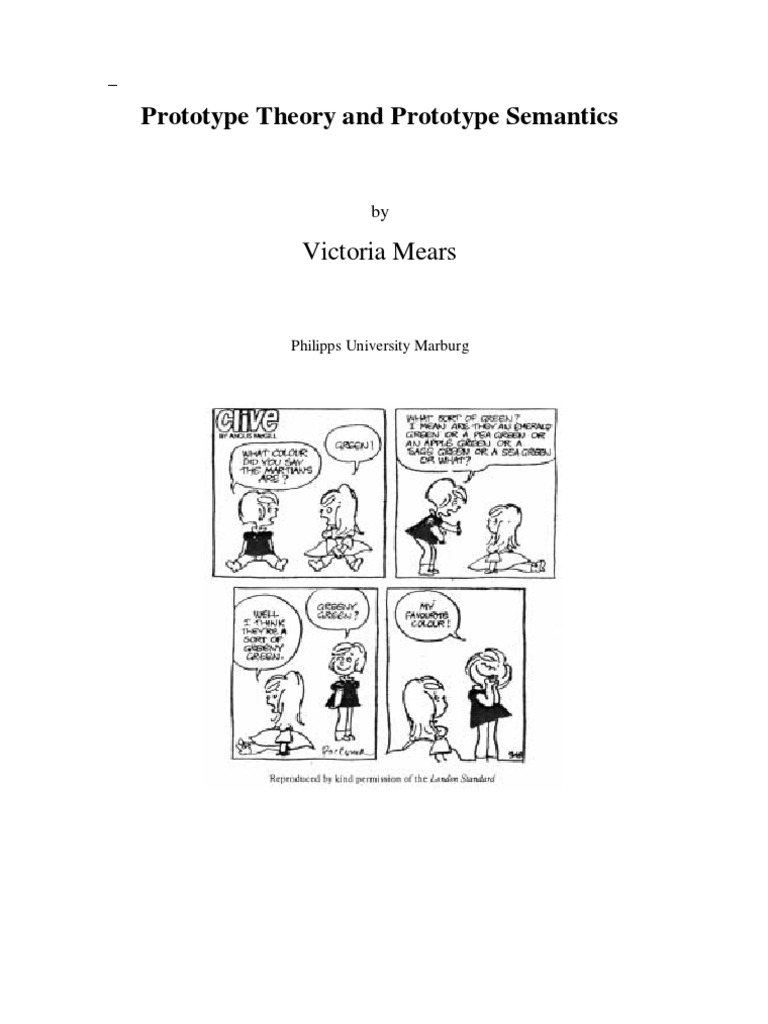 Prototype Theory Prototype Semantics Concept Semantics