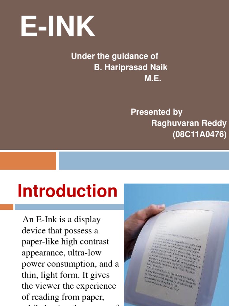 Understanding E-Ink Technology | PDF | Liquid Crystal Display ...