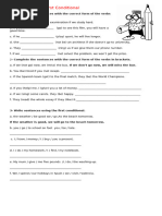 CONDITIONALS Exercises With Answer Key | PDF