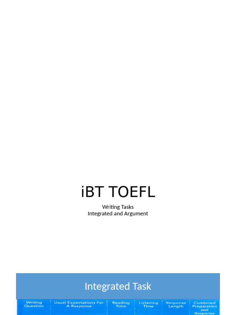 TOEFL Integrated Writing Task Guide | PDF