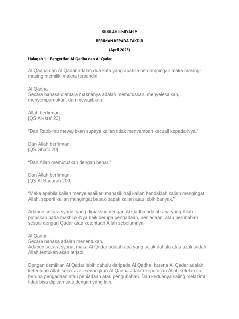 MATERI HSI Silsilah Ilmiyyah 9 PDF