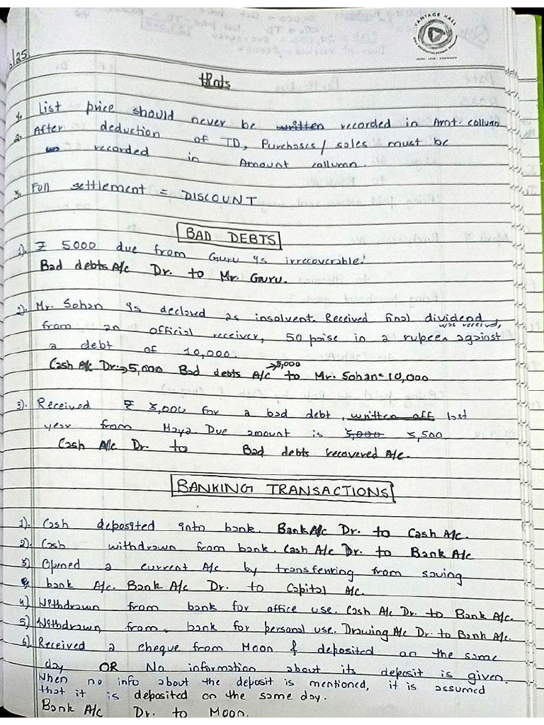 07.06.2025 Journal Entries Hints | PDF