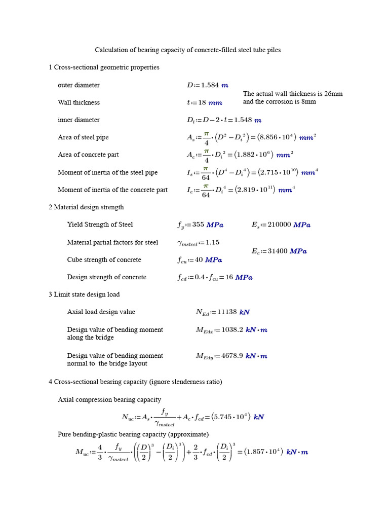 Bearing Capacity of Concrete-Filled Steel Piles | PDF | Mechanics ...