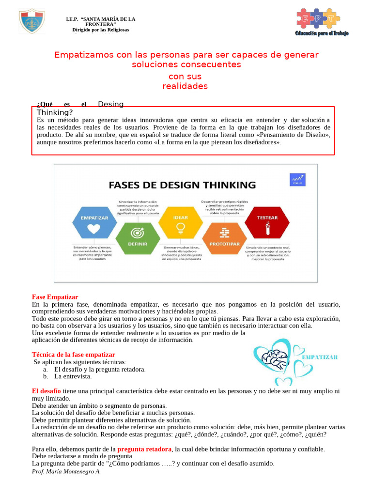 Empatizar en Design Thinking | PDF | El pensamiento de diseño