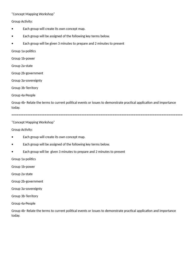 Concept Mapping Workshop | PDF