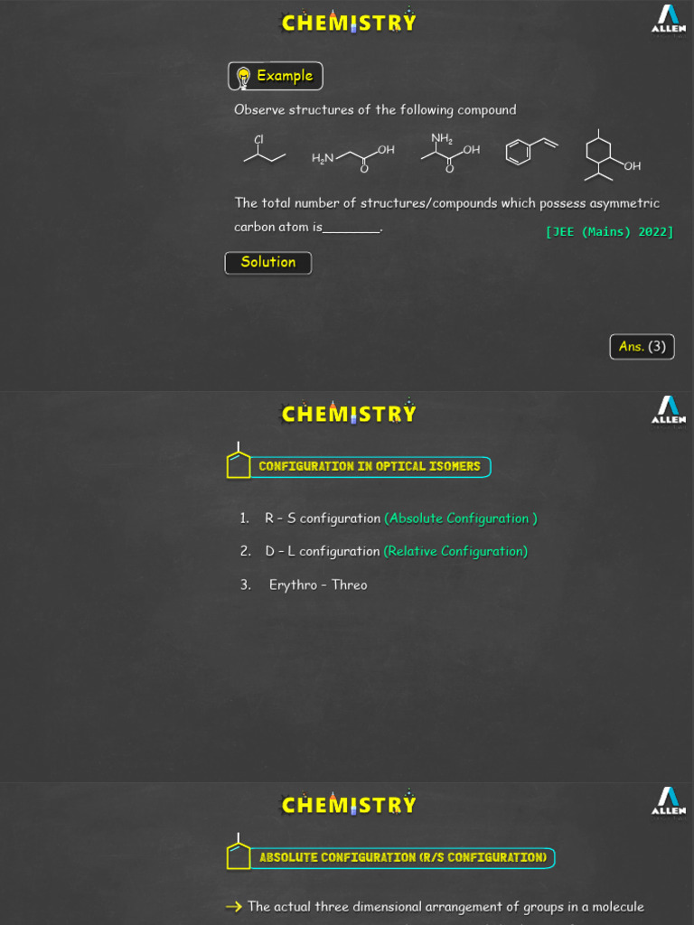 R/S Configuration in Optical Isomers | PDF | Chirality (Chemistry) | Isomer