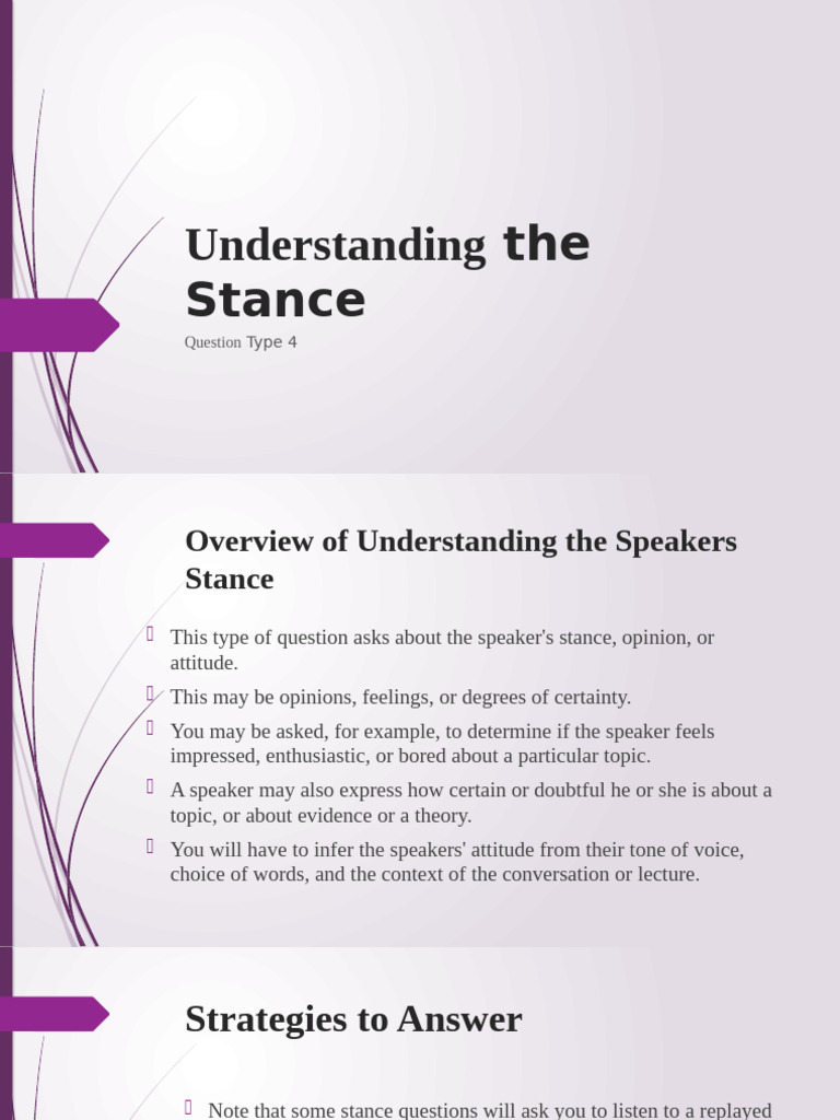 Understanding Speaker's Stance Questions | PDF