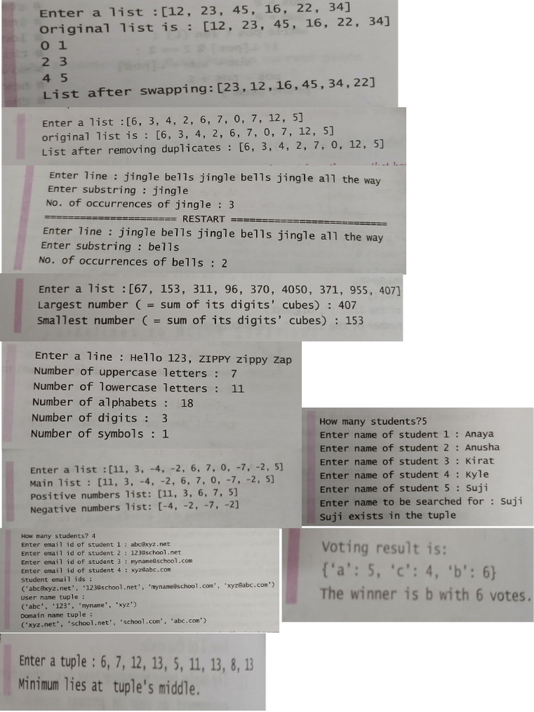 Output For Python Programs | PDF