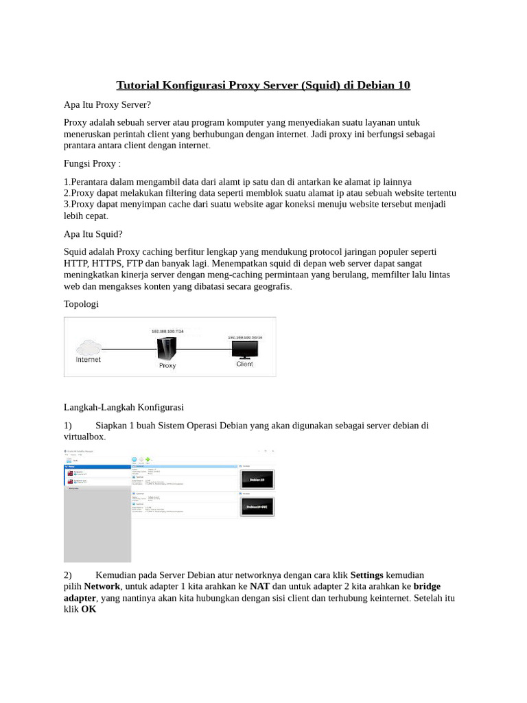 Tutorial Konfigurasi Proxy Server | PDF