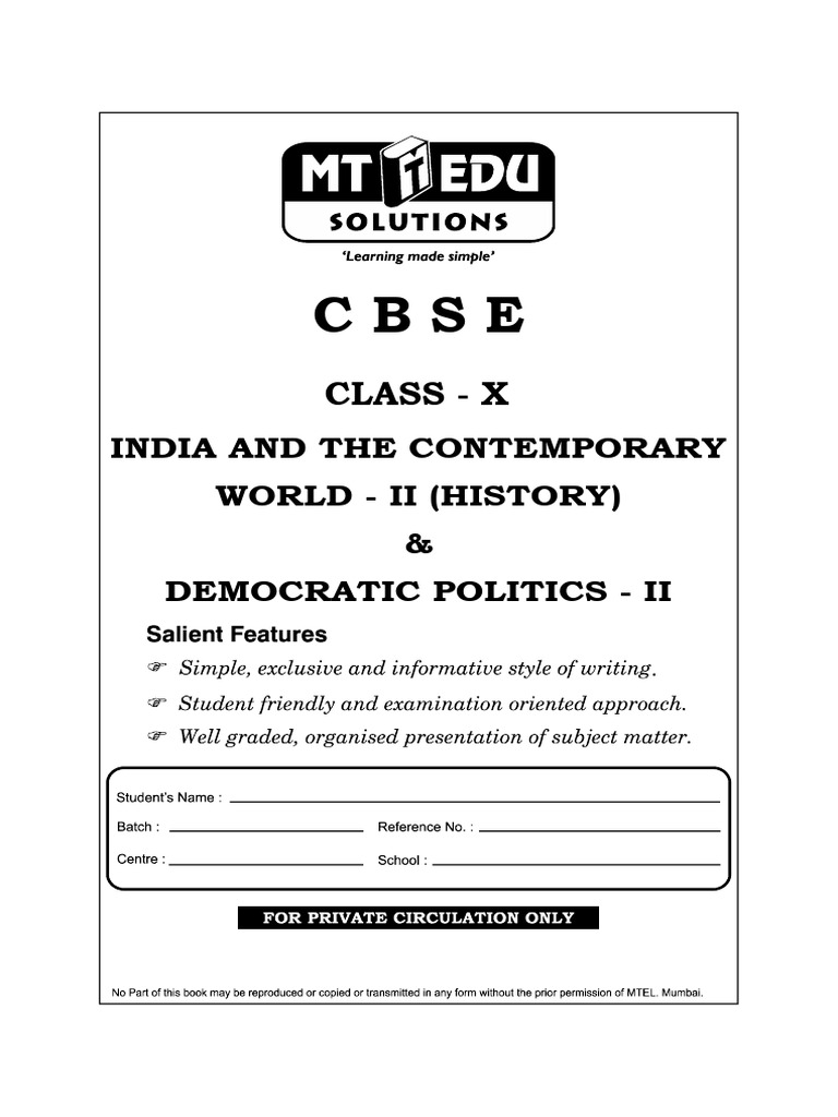 X - CBSE - History & Democratic Politics Final | PDF | Kingdom Of ...