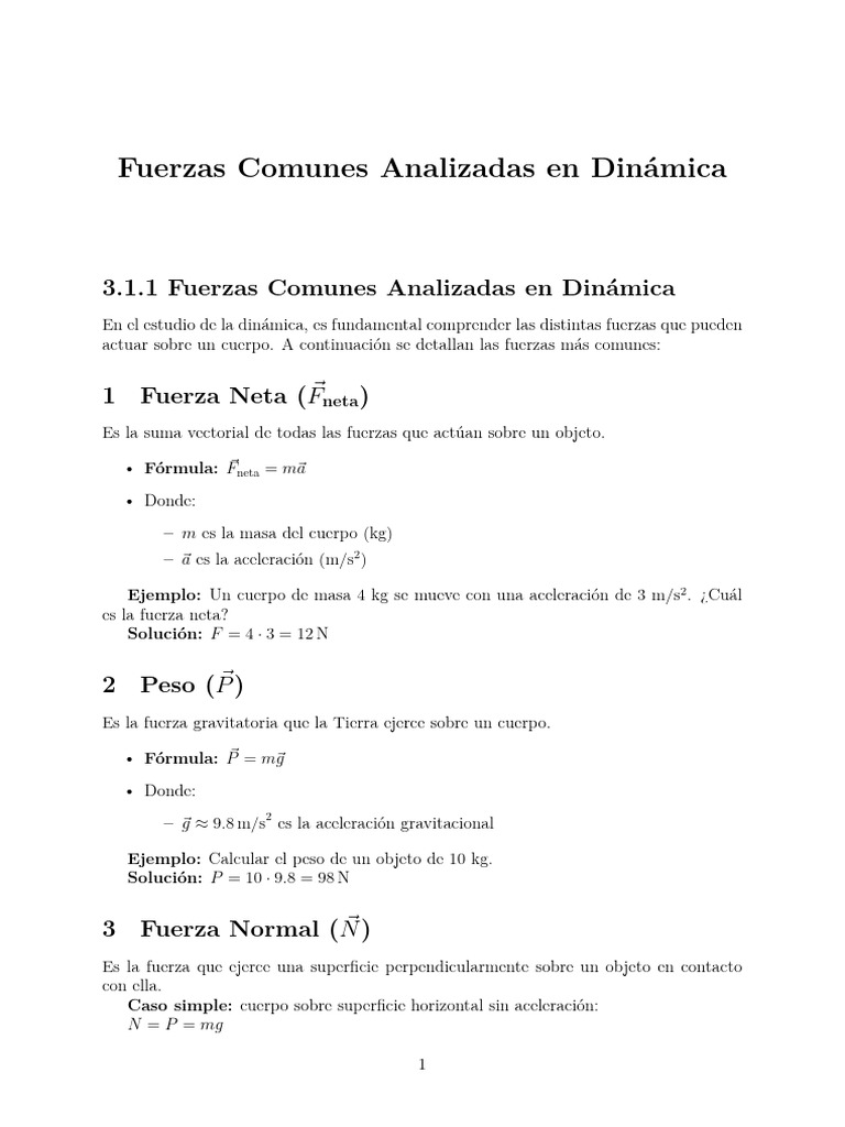 Fuerzas Dinámica | PDF