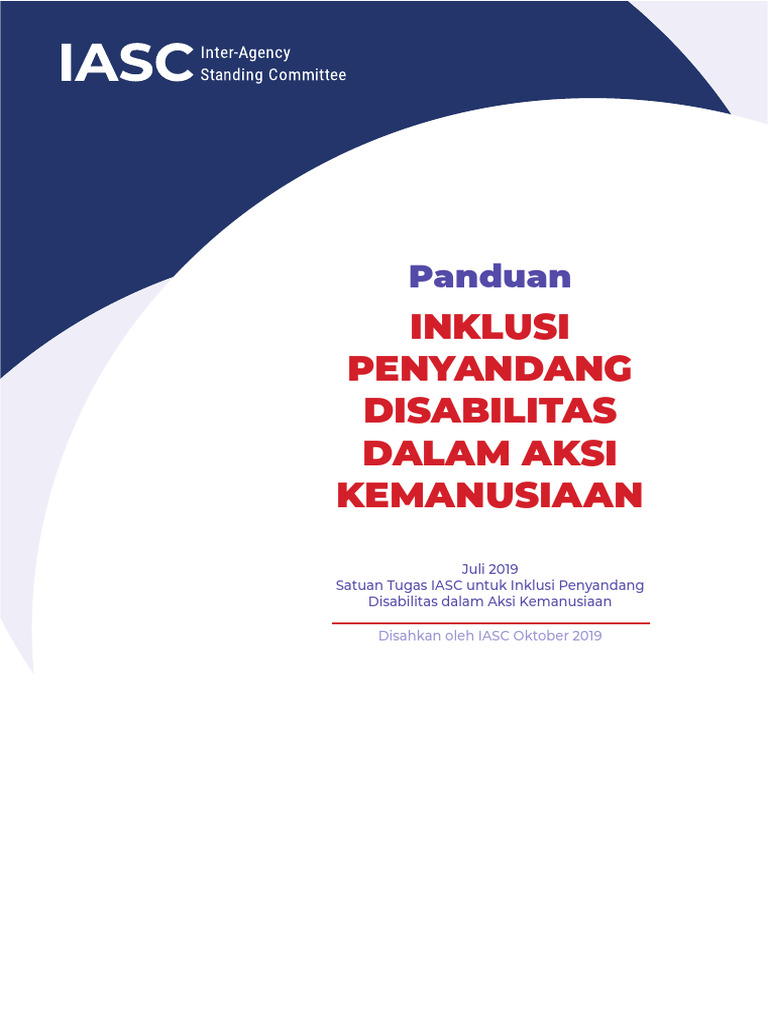 IASC Guidelines On The Inclusion of Persons With Disabilities in ...