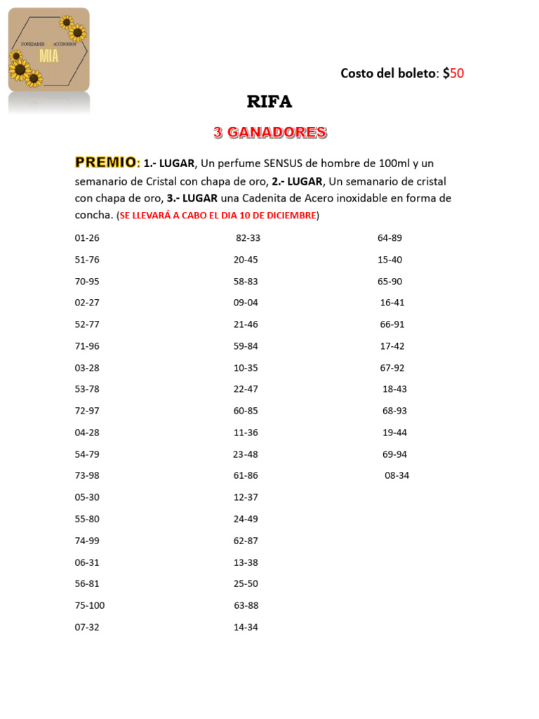 Copia de RIFA 2 | PDF