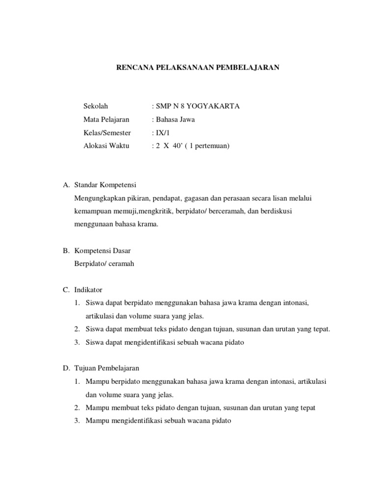 Sesorah Rpp Pdf