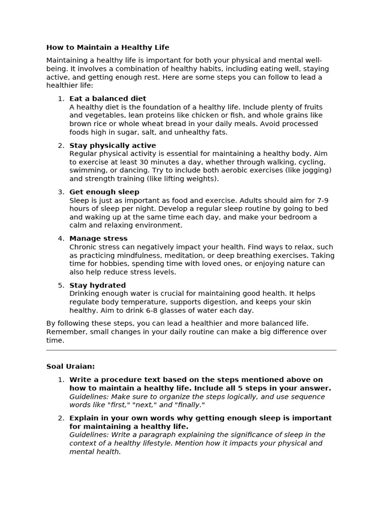 Steps to a Healthy Lifestyle Guide | PDF | Healthy Diet | Strength Training