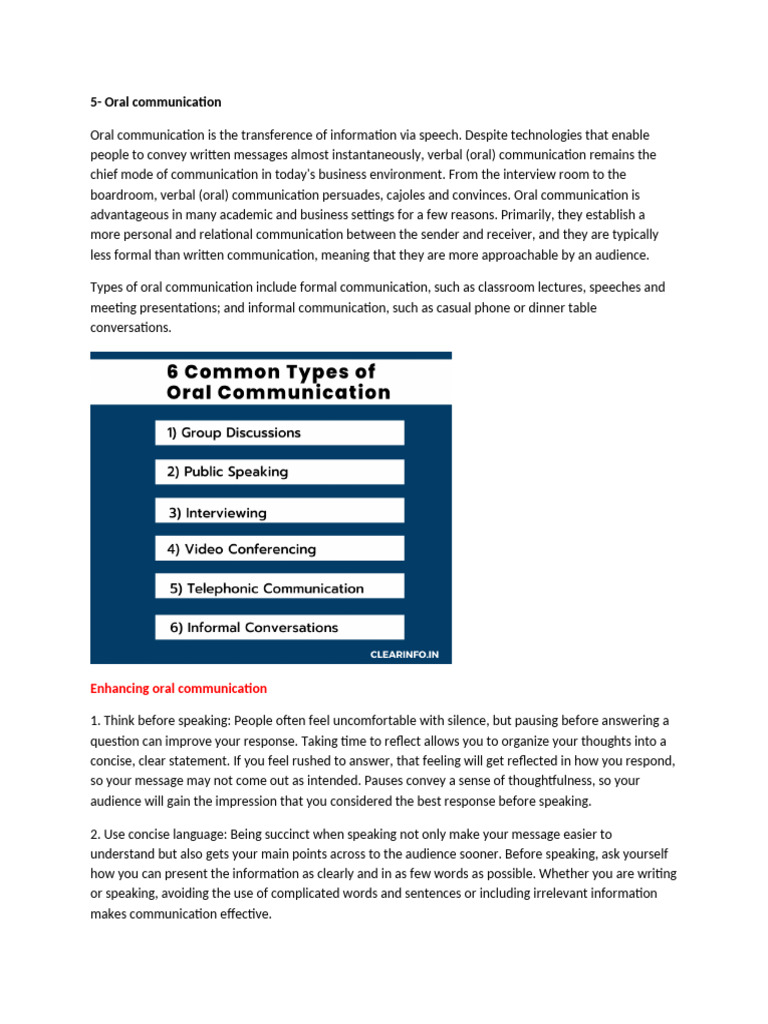 Unit 5 Oral Communication Pdf Nonverbal Communication Body Language