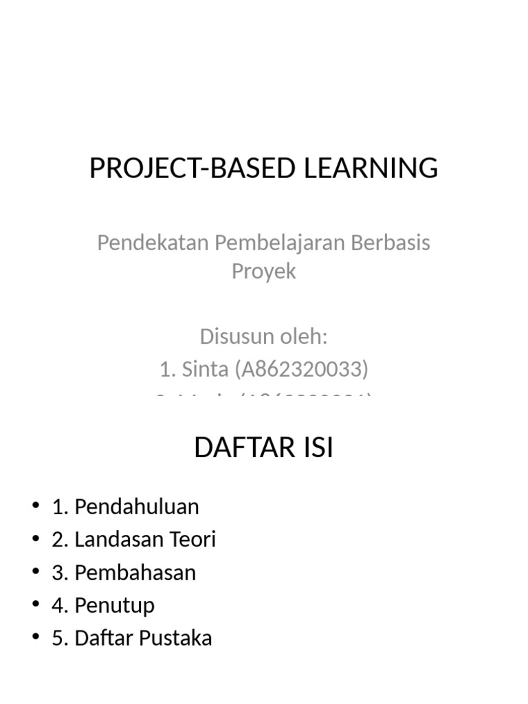 Project Based Learning (PBL) | PDF