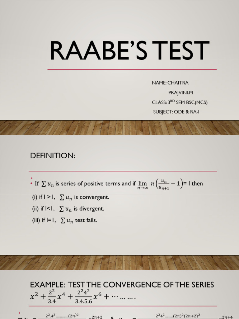 Raabe S Test | PDF