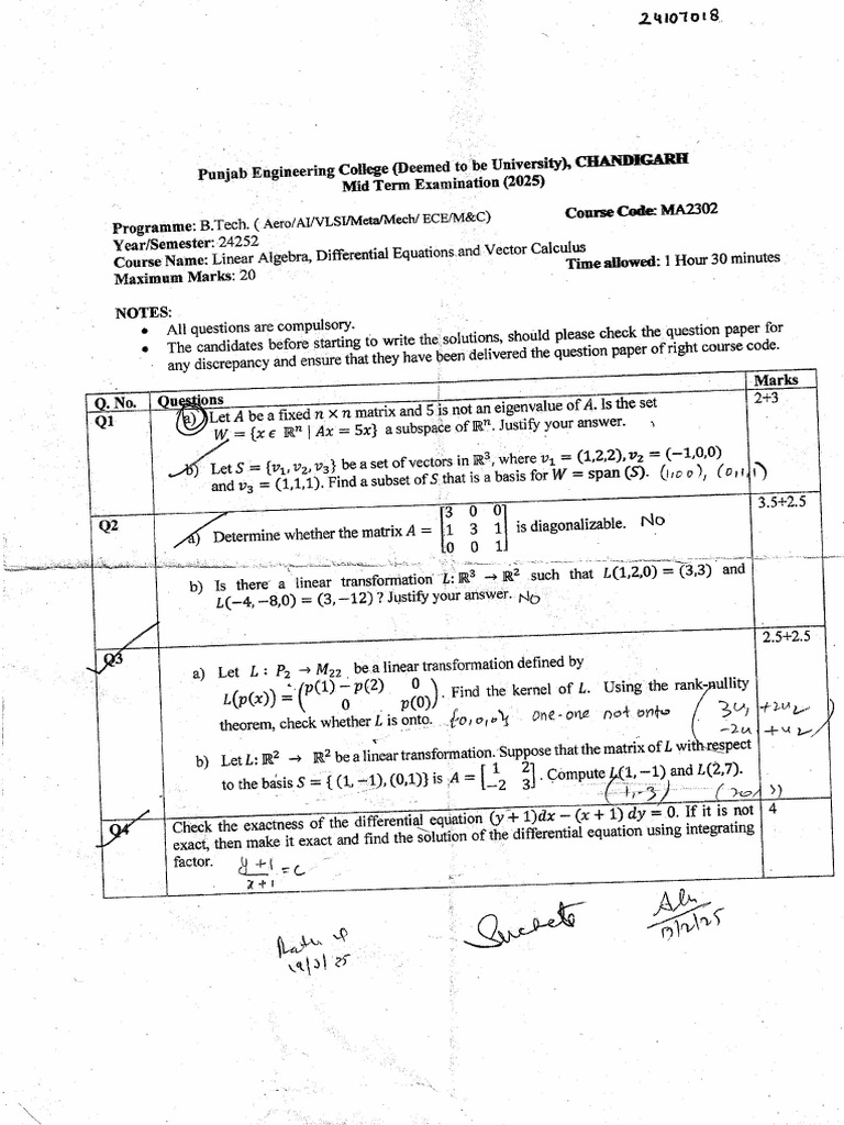 Maths Mid Sem (2nd) | PDF