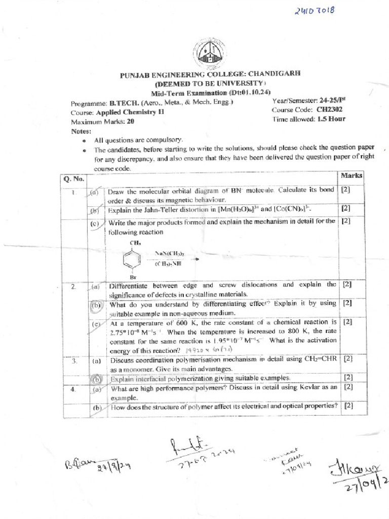 Chemistry Mid Sem | PDF