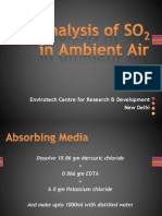 Analysis of SO2 in Ambient Air