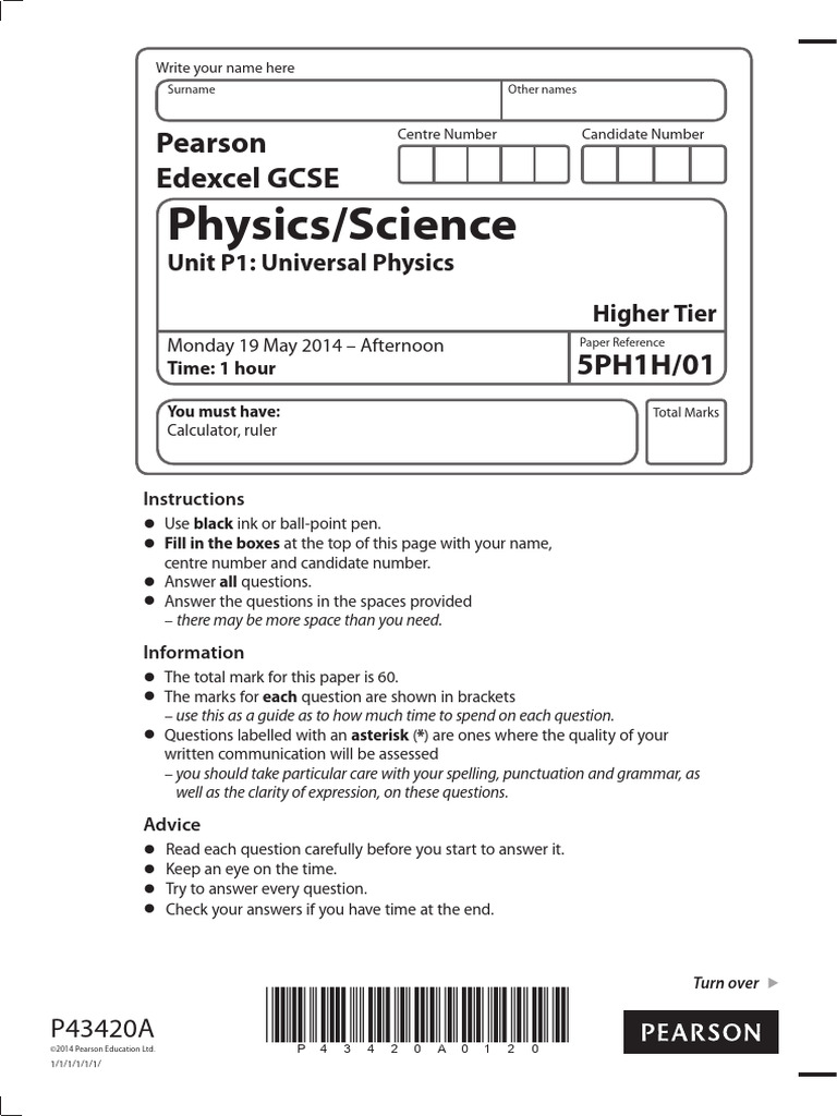 Edexcel GCSE Physics P1 Exam Paper | PDF | Inductor | Transformer