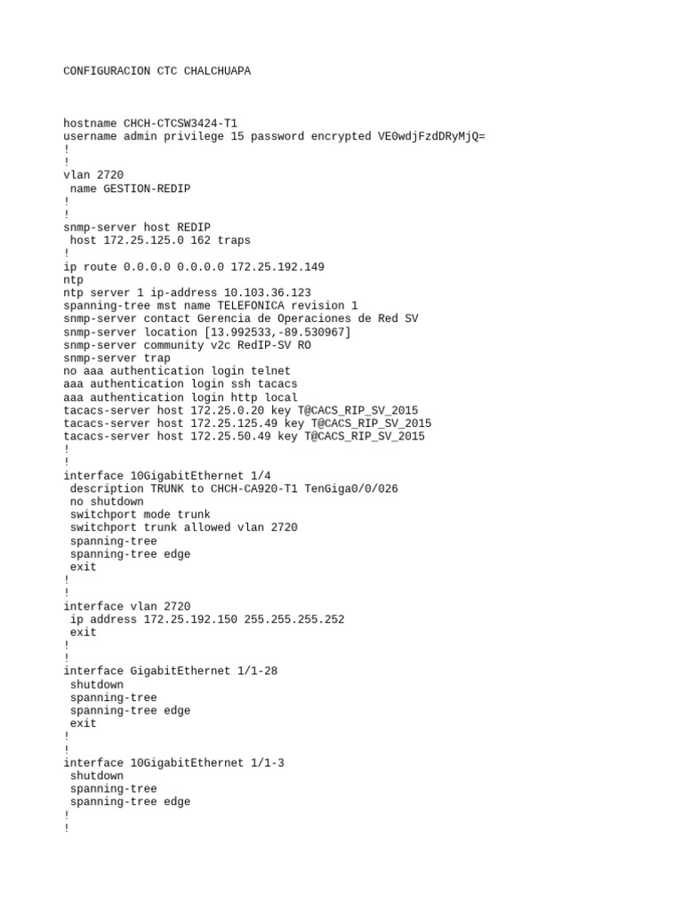 CTC Chalchuapa Configuration Guide | PDF