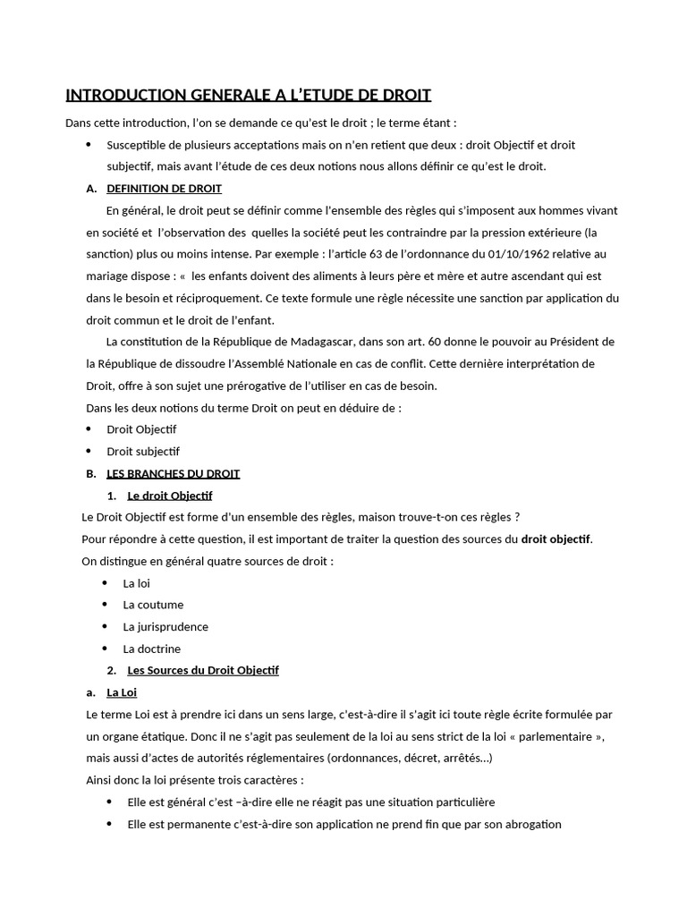 Introduction au Droit : Concepts et Sources | PDF | Loi | Justice