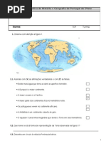 Ficha de avaliação diagnóstica de História e Geografia de Portugal2011