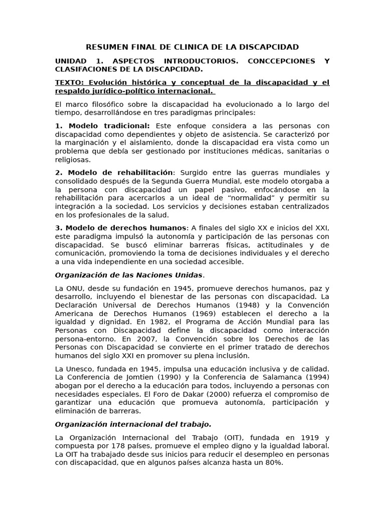 Evolución y Modelos de Discapacidad | PDF | Autismo | Invalidez