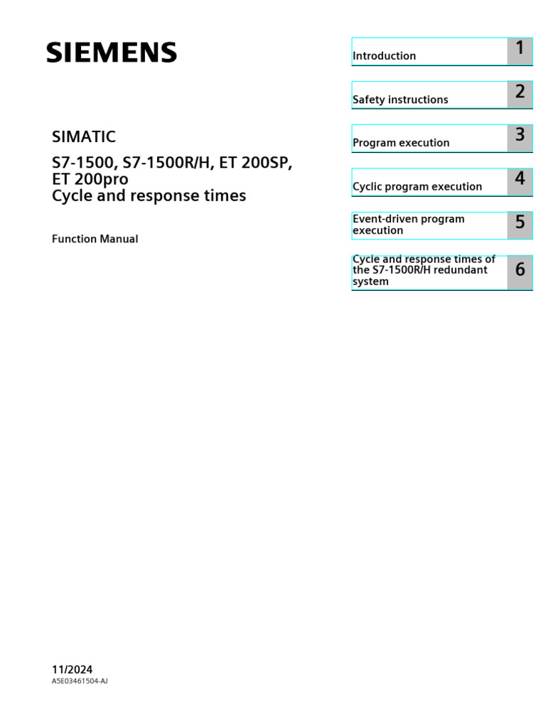 s71500 Cycle and Reaction Times Function Manual en-US en-US | PDF ...
